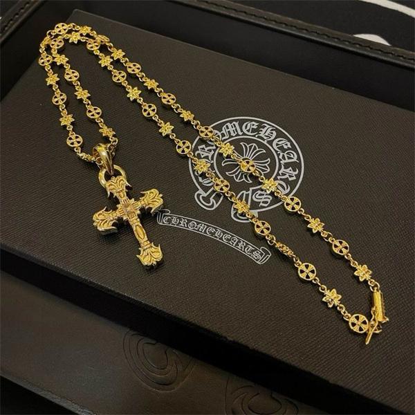 新作限定 ゴールド CHROME HEARTS クロムハーツ コピー ネックレス 人気集中 ストリート