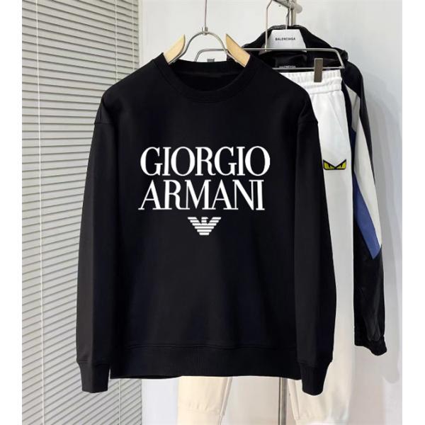 アルマーニ トレーナーコピーブラック通勤通学お勧めアイテム
