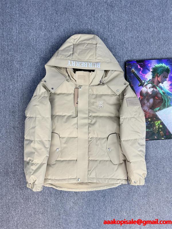 BURBERRY バーバリー コピー 2026新作 ブラック ダウンジャケット フード付き 高級