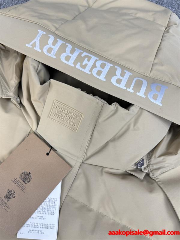 BURBERRY バーバリー コピー 2026新作 ブラック ダウンジャケット フード付き 高級