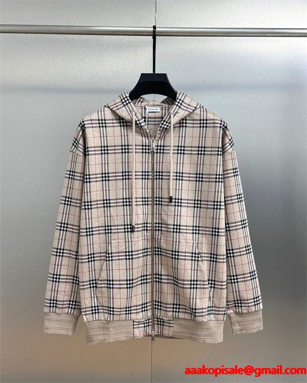新作 パーカー ジップアップ 大人カジュアル 人気 BURBERRY バーバリー スーパーコピー