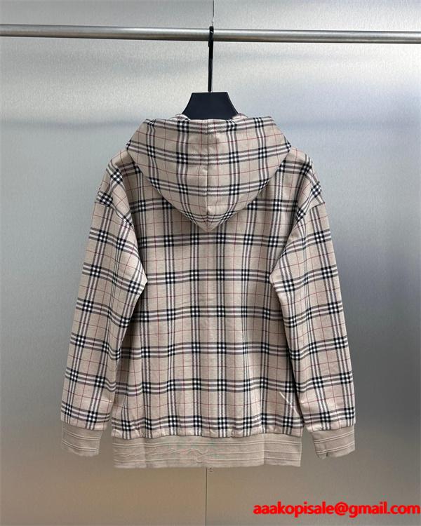新作 パーカー ジップアップ 大人カジュアル 人気 BURBERRY バーバリー スーパーコピー