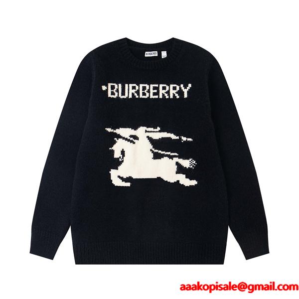 BURBERRY バーバリー コピー 2026新作 秋冬暖かい ブラック ニット セーター おしゃれ