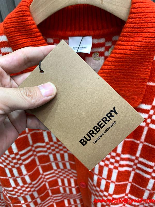 存在感抜群 秋冬華やか レッド チェック BURBERRY バーバリー コピー ニット カーディガン