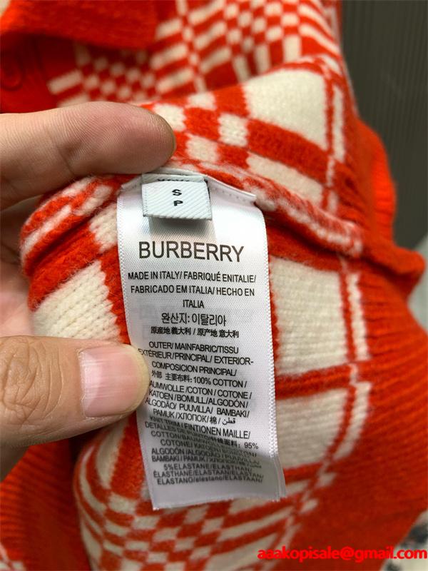 存在感抜群 秋冬華やか レッド チェック BURBERRY バーバリー コピー ニット カーディガン