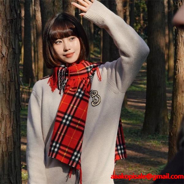 人気集中 保温性抜群 レッド チェック BURBERRY バーバリー 偽物 マフラー クラシック