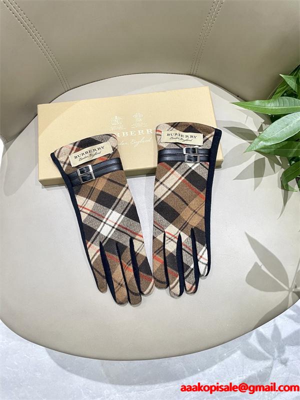 実用 温か素材 ネイビー チェック BURBERRY バーバリー コピー グローブ フィット 安定