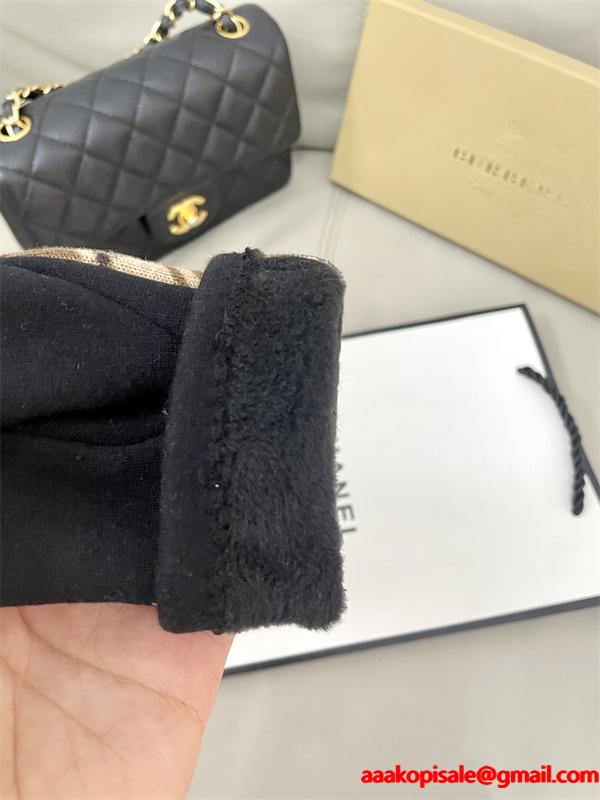 実用 温か素材 ネイビー チェック BURBERRY バーバリー コピー グローブ フィット 安定