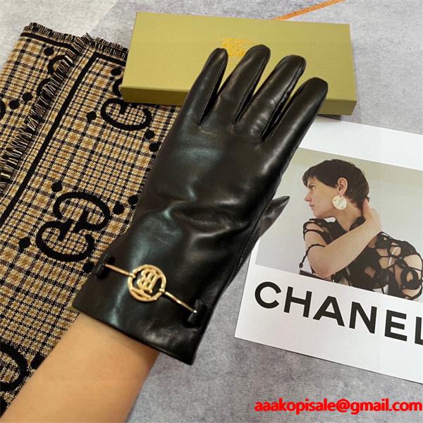 上質仕立て ブラック レザー グローブ なめらか手触り 大人 BURBERRY バーバリー 偽物