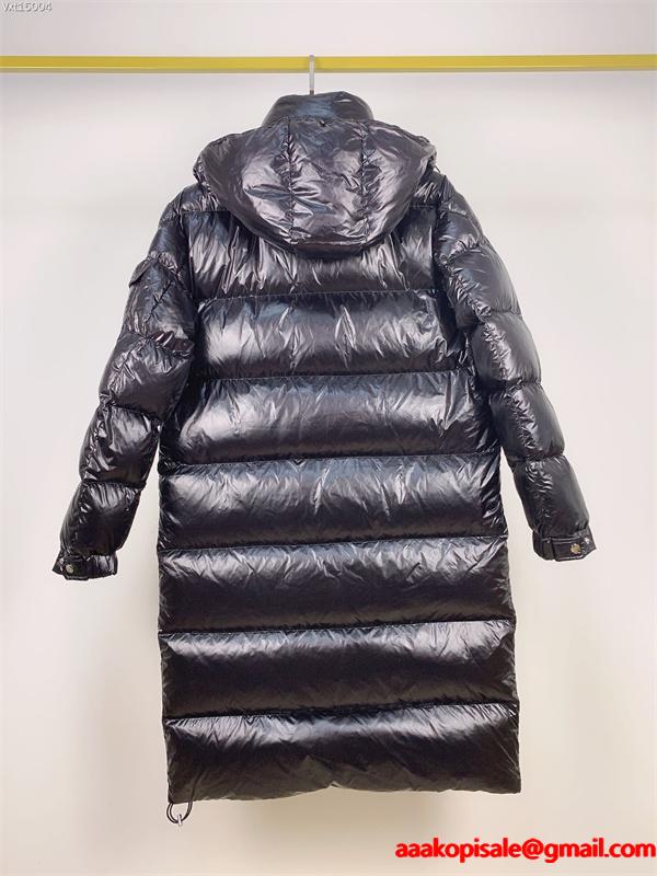 温か素材 ブラック ロング ダウンコート ボリューム MONCLER モンクレール コピー