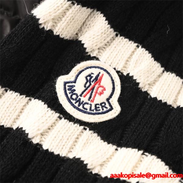 MONCLER モンクレール コピー 入手困難 ブラック ニット ダウンジャケット レイヤード
