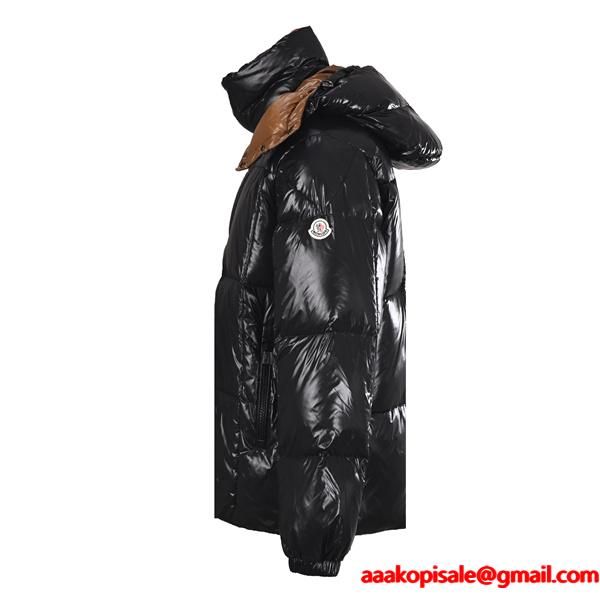プレミアム ブラック フード ダウンジャケット 2026冬定番 MONCLER モンクレール 偽物