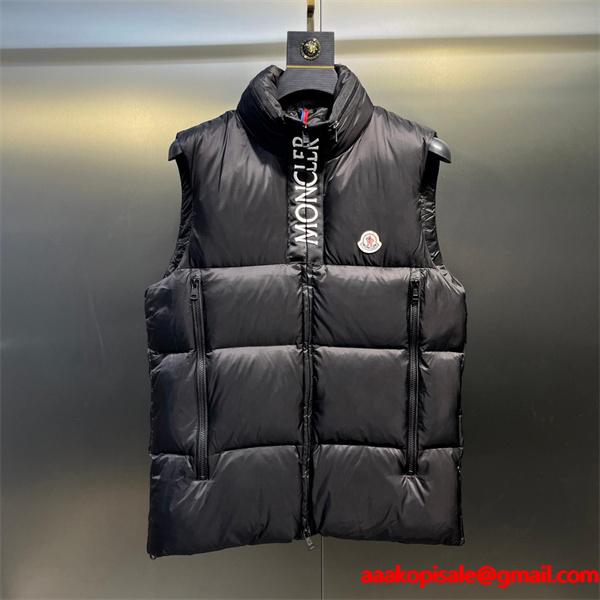 注目モデル ブラック MONCLER モンクレール コピー ダウンベスト シンプル 2026新作