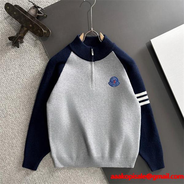 2026新作 ハーフジップ MONCLER モンクレール スーパーコピー ニット 配色切替 デイリー