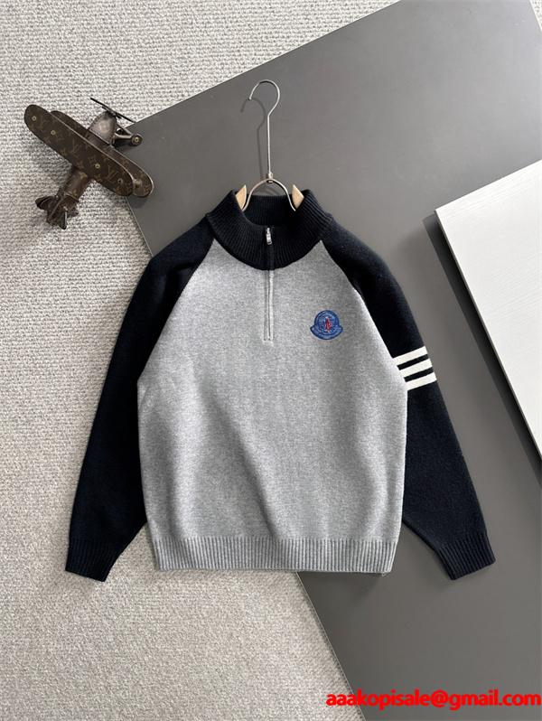 2026新作 ハーフジップ MONCLER モンクレール スーパーコピー ニット 配色切替 デイリー