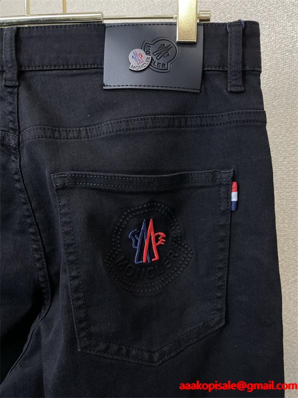 トレンド ブラック デニムパンツ シンプル デイリー着用 MONCLER モンクレール 偽物