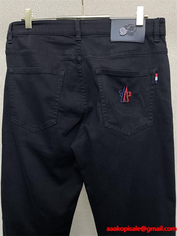 トレンド ブラック デニムパンツ シンプル デイリー着用 MONCLER モンクレール 偽物