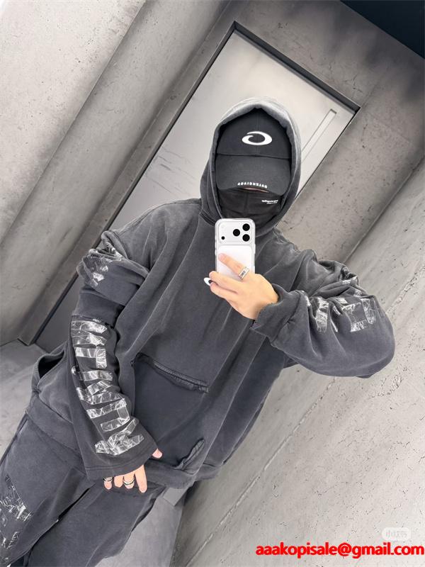 個性的♥ BALENCIAGA  バレンシアガパーカー コピーユニセックス2026トレンド