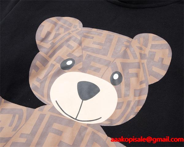  注目モデル プリント FENDI フェンディ コピー パーカー ブラック アイコニック