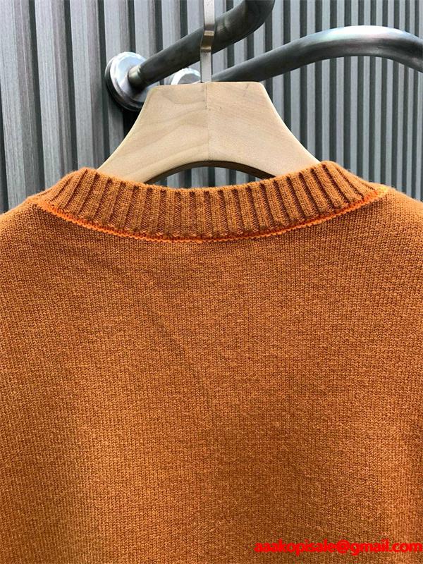 2026新作 ニットセーター ブラウン 刺繍 高評価モデル FENDI フェンディ コピー