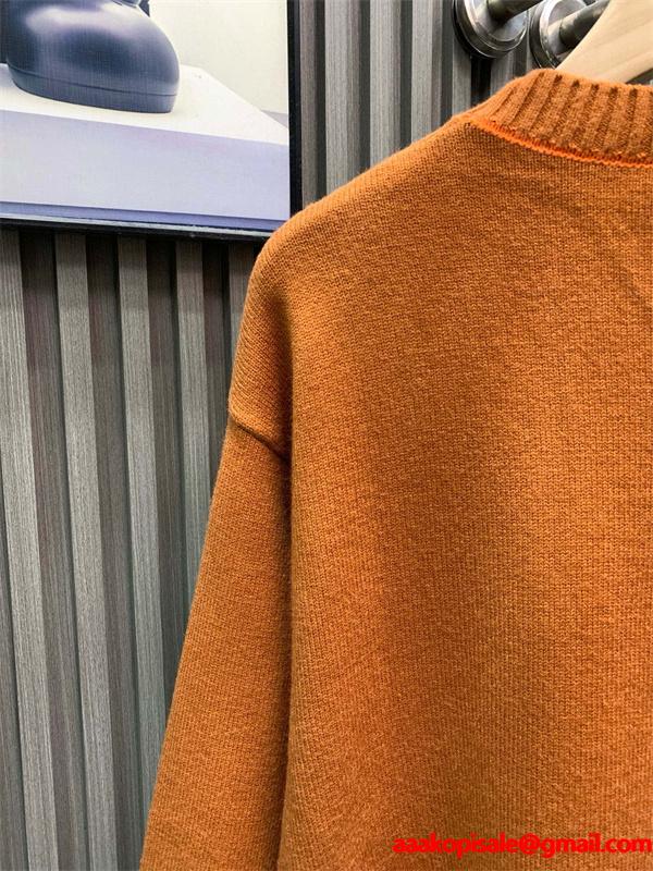 2026新作 ニットセーター ブラウン 刺繍 高評価モデル FENDI フェンディ コピー