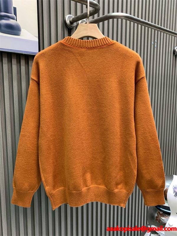 2026新作 ニットセーター ブラウン 刺繍 高評価モデル FENDI フェンディ コピー