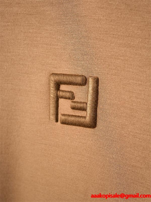 FENDI フェンディ コピー パーカー メンズ キャメル フード付き 長袖 秋冬対応