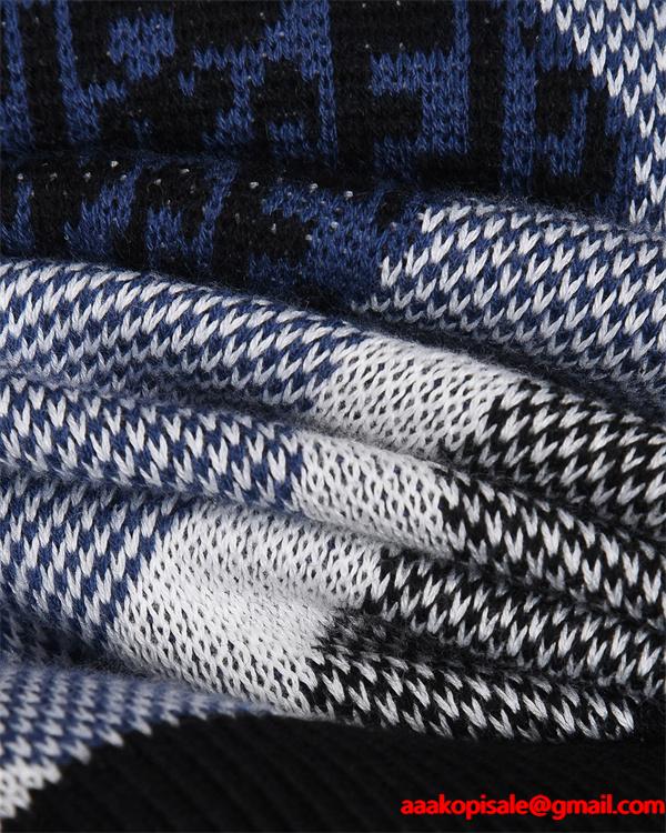 ニット セーター メンズ グラフィック柄 ブラック FENDI フェンディ コピー 長袖