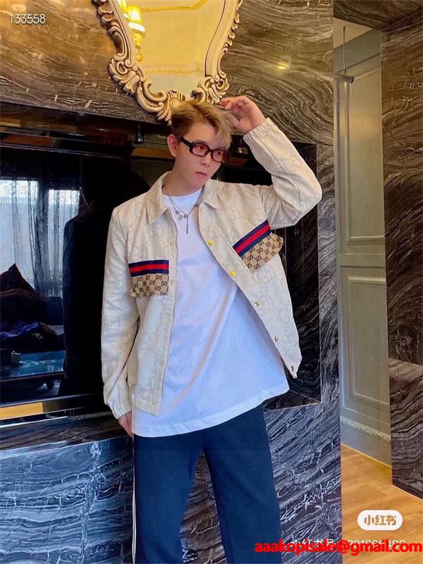 グッチ コピー GUCCI GGキャンバス シャツジャケット ベージュ 個性 高級