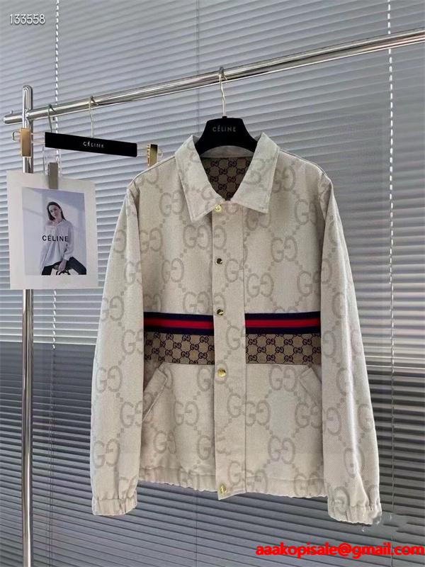 グッチ コピー GUCCI GGキャンバス シャツジャケット ベージュ 個性 高級