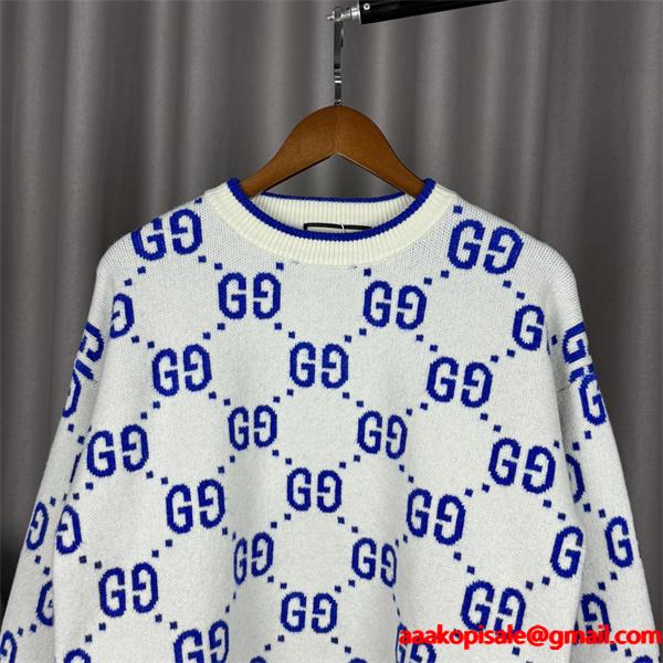 GUCCI GGロゴ グッチ コピー 総柄ニット アイボリー 人気 上品 存在感