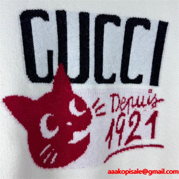 グッチ コピー GUCCI ロゴニット ブラック 注目 モード 個性 セーター