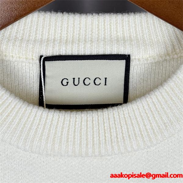 グッチ コピー GUCCI ロゴニット ブラック 注目 モード 個性 セーター