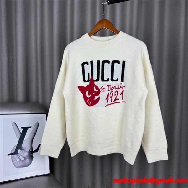 グッチ コピー GUCCI ロゴニット ブラック 注目 モード 個性 セーター
