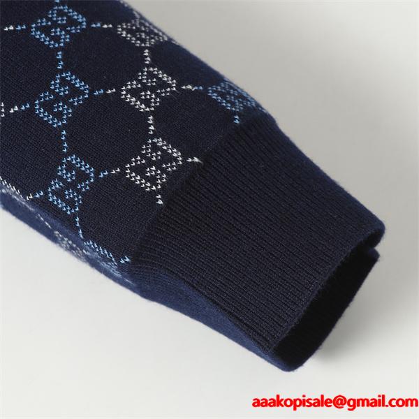 GUCCI GGモノグラム ニット ネイビー 高級 クラシック グッチ コピー