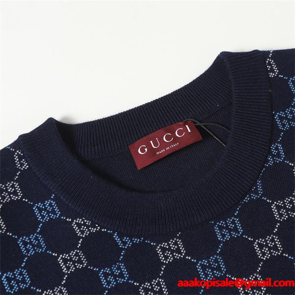 GUCCI GGモノグラム ニット ネイビー 高級 クラシック グッチ コピー