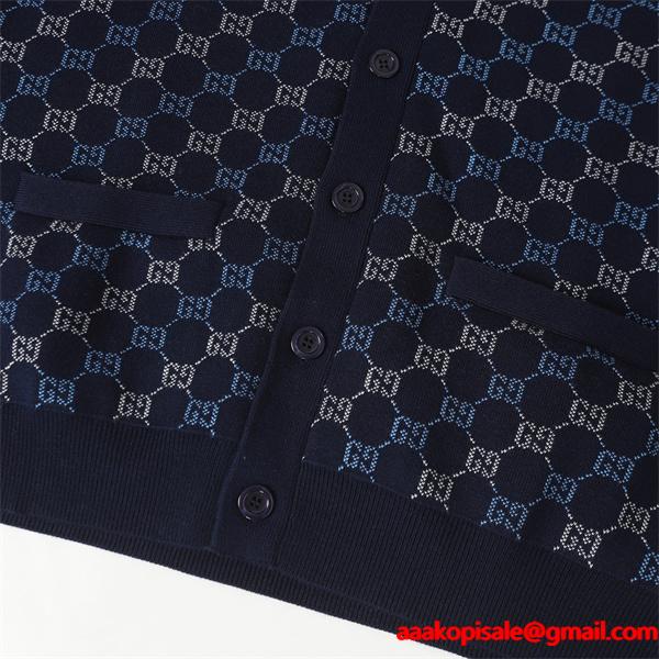 数量限定 人気 GUCCI  カーディガン ネイビー 高級感 新作 グッチ コピー