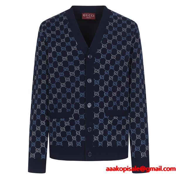 数量限定 人気 GUCCI  カーディガン ネイビー 高級感 新作 グッチ コピー