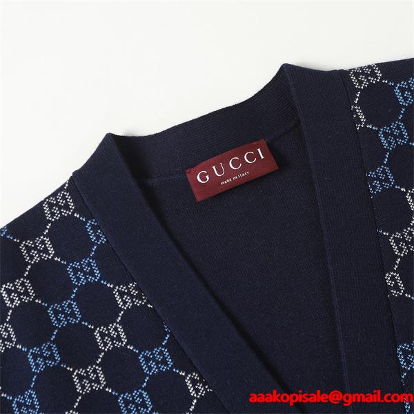 数量限定 人気 GUCCI  カーディガン ネイビー 高級感 新作 グッチ コピー