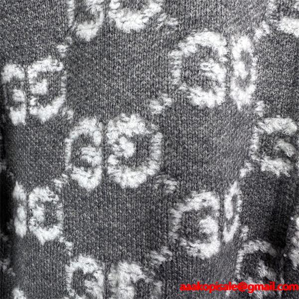 話題 新登場 GUCCI グッチ コピー ジップニット グレー プレミアム