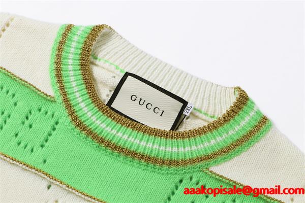  新作 注目 グッチ コピー GUCCI ボーダーニット レッド ホワイト お洒落 