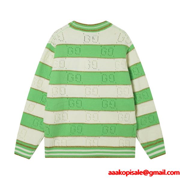  新作 注目 グッチ コピー GUCCI ボーダーニット レッド ホワイト お洒落 