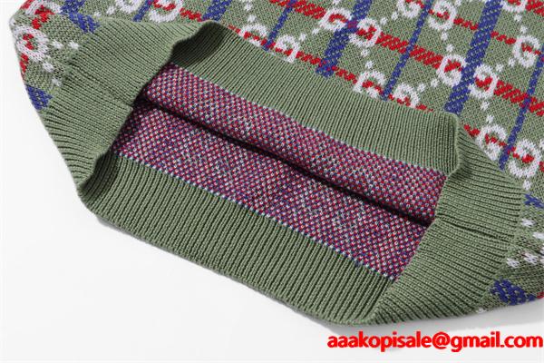 希少 入手困難 GUCCI GGチェック ニット グリーン グッチ コピー