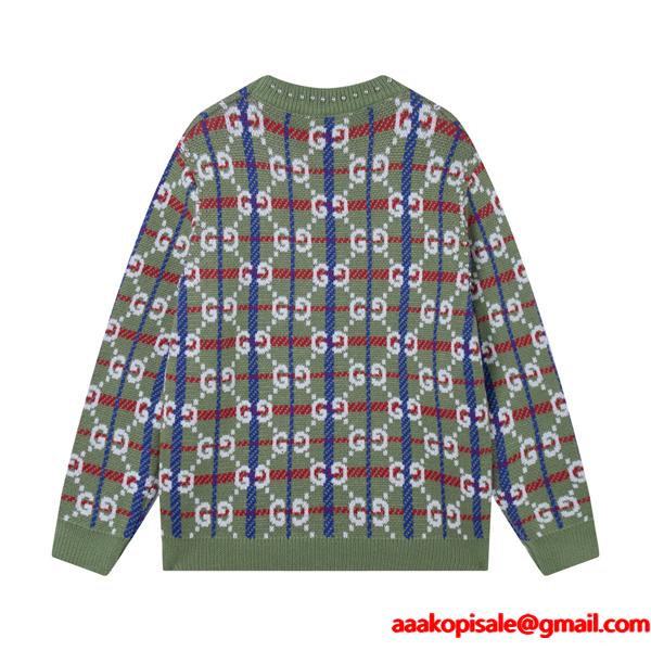 希少 入手困難 GUCCI GGチェック ニット グリーン グッチ コピー