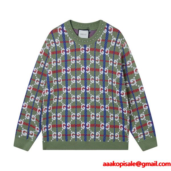希少 入手困難 GUCCI GGチェック ニット グリーン グッチ コピー