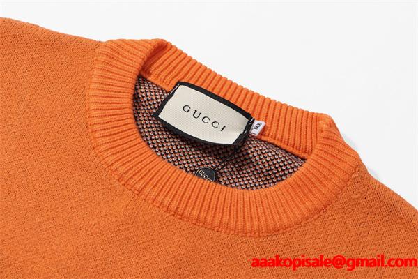  GUCCI 当店イチオシニット オレンジ インパクト大 遊び心 グッチ コピー