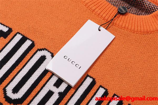  GUCCI 当店イチオシニット オレンジ インパクト大 遊び心 グッチ コピー