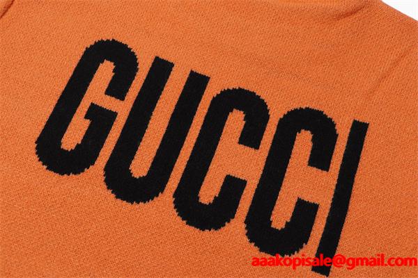  GUCCI 当店イチオシニット オレンジ インパクト大 遊び心 グッチ コピー