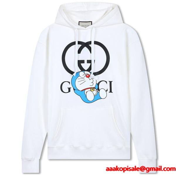 GUCCI キャラクター グッチ コピー プリント パーカー ブラック ポップ 