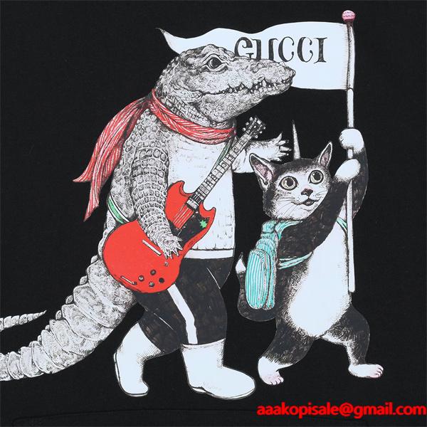 プリント パーカー ブラック ユーモラス 印象的 ストーリー GUCCI グッチ コピー